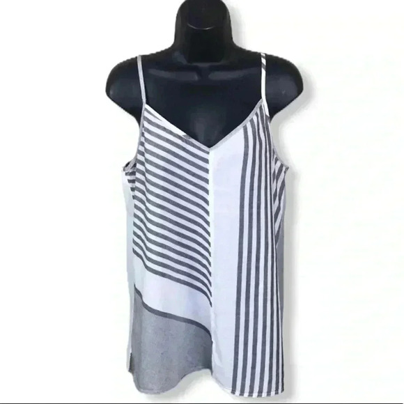 Lou & Grey Stripe Spaghetti Strap Top Size M - Picture 1 of 6